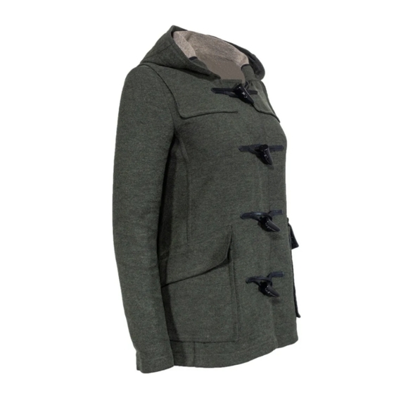 Theory moss green wool toggle coat s - Picture 2 of 8